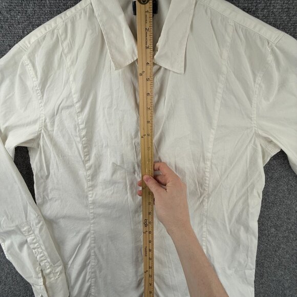 Armani Jeans 2XL Fitted White Button Up Shirt Long Sleeve Cotton Blend Stretch * - Picture 2 of 16